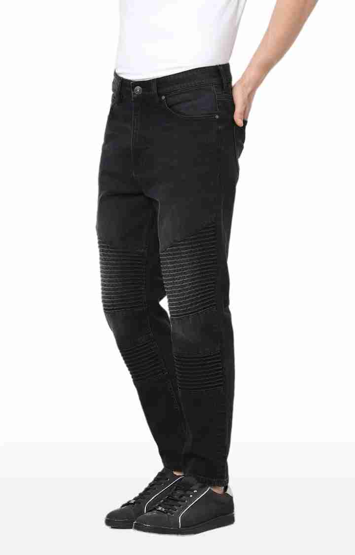 Black Slim Fit Denim Joggers