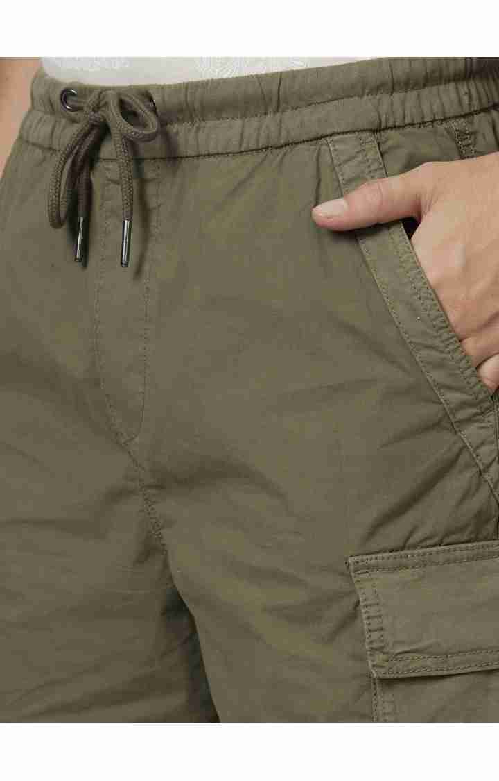 Khaki Regular Fit  Cargo Shorts