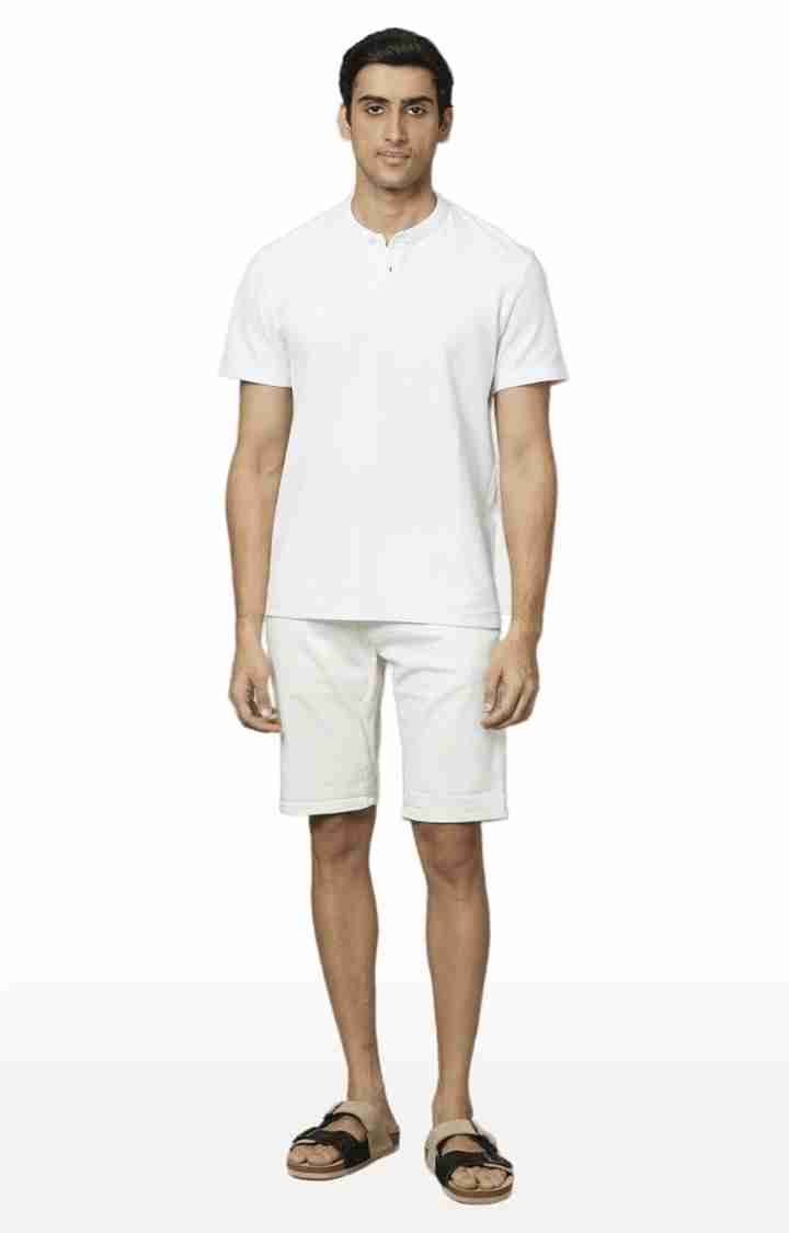 White Regular Fit Shorts