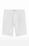 Celio* Cotton-Blend Regular Fit White Shorts