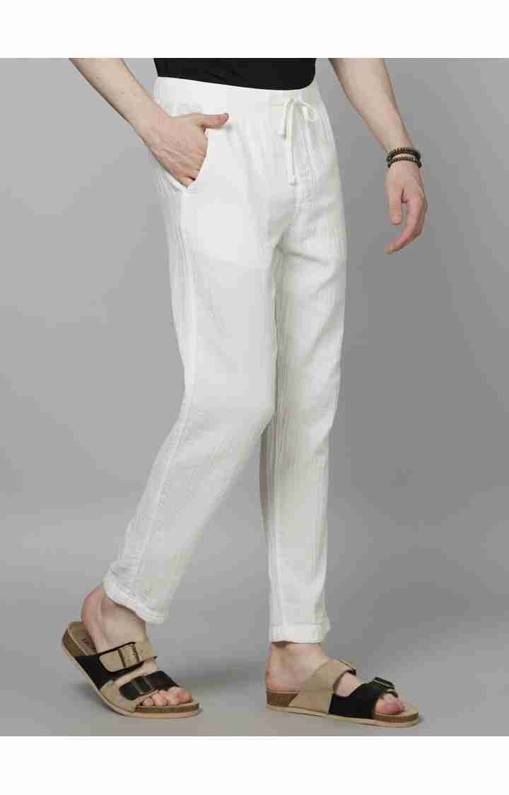 White Slim Fit Trousers