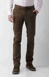 Celio* Cotton Regular Fit Brown Trouser