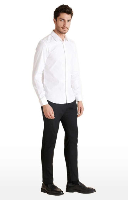 Celio* Solid Regular Fit Cotton White Formal Shirt