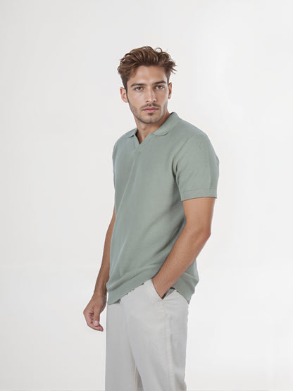Celio* Men Green Solid Regular Fit Cotton T-Shirt