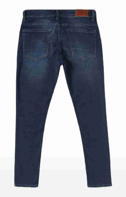 Navy Blue Skinny Ankle Length Jeans