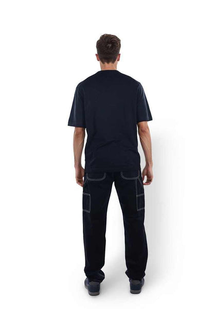 Celio* Solid Oversized Viscose Black T-Shirt