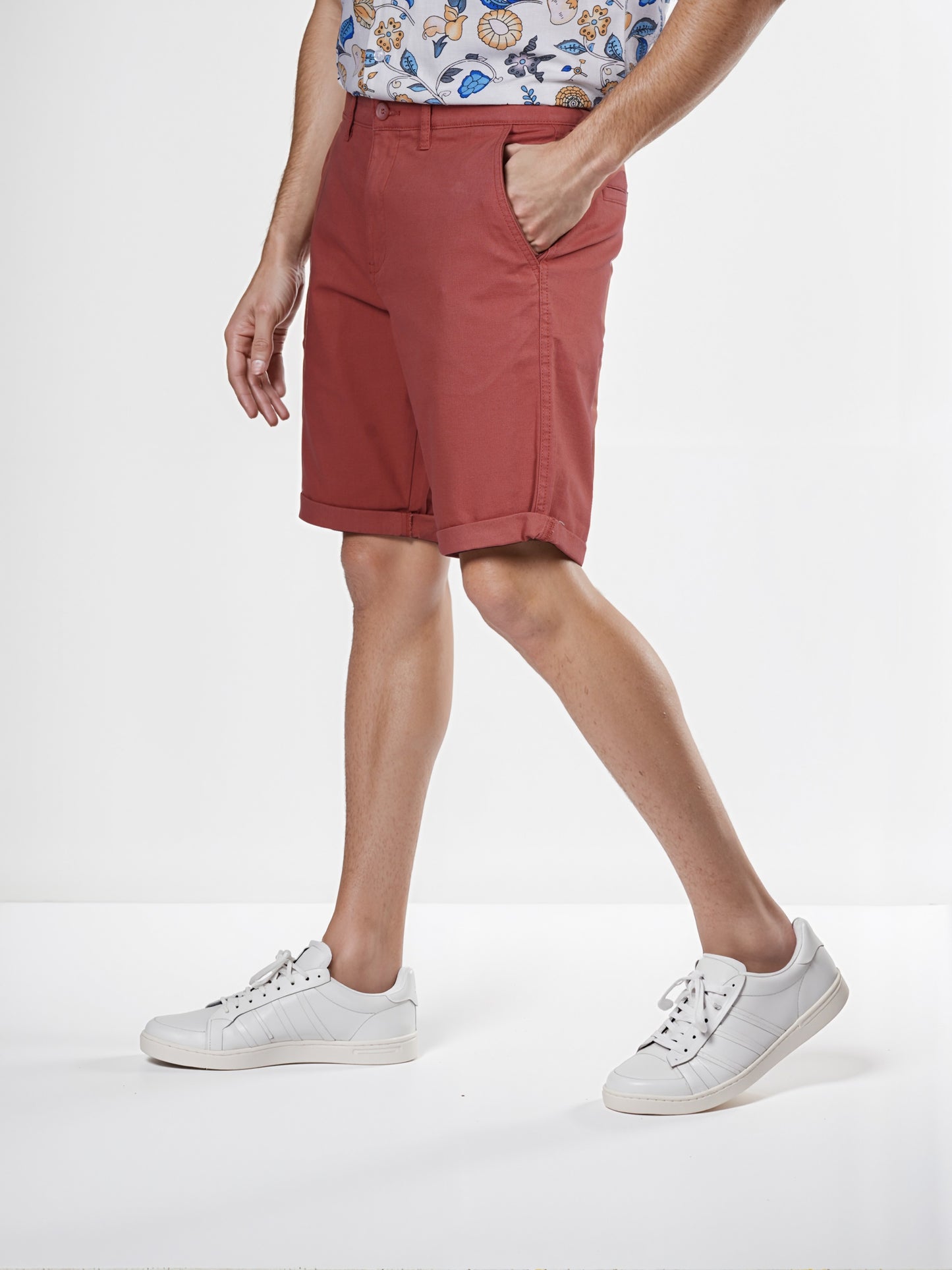 Celio* Cotton Regular Fit Orange Bermuda