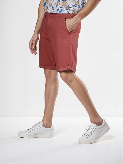 Celio* Cotton Regular Fit Orange Bermuda