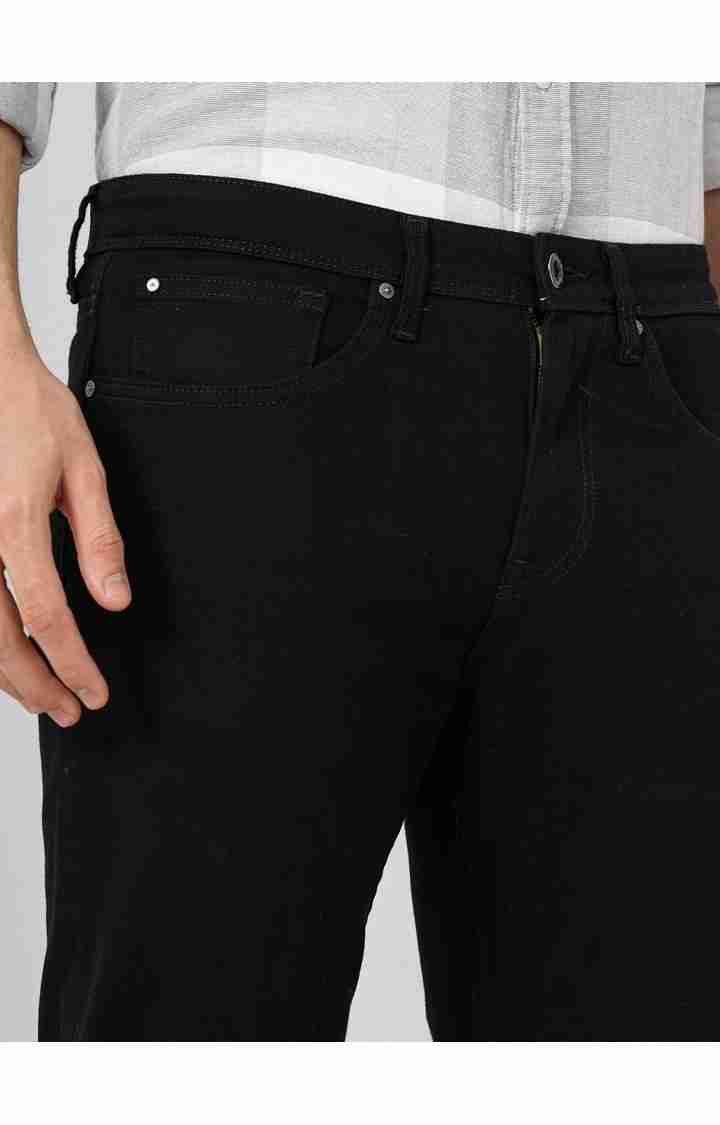 Black Straight Fit Stay Dark Jeans