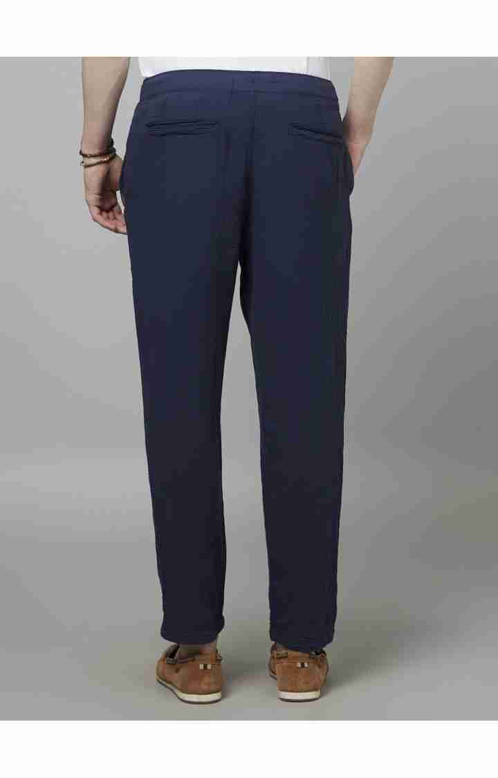 Navy Blue Slim Fit Trousers