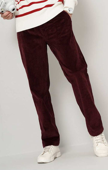 Maroon Regular Fit Trousers