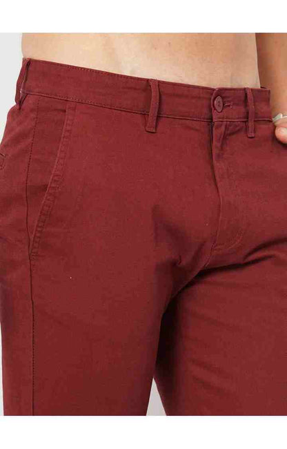 Maroon Slim Fit Trousers