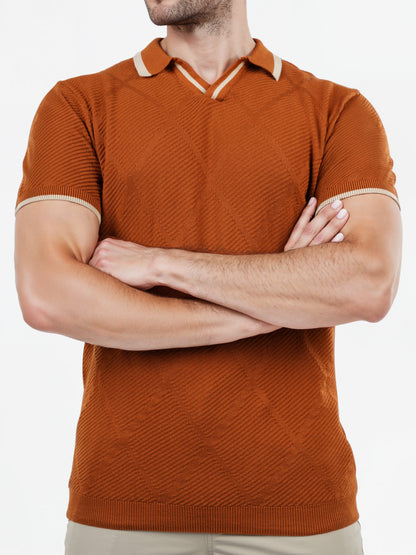 Celio* Solid Regular Fit Cotton Brown T-Shirts