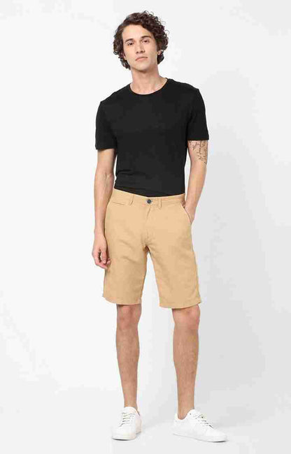 Brown Regular Fit Shorts