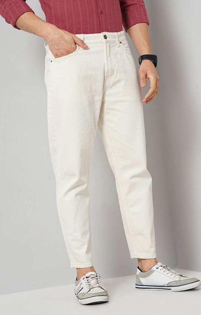 Cream Relaxed Fit Jeans