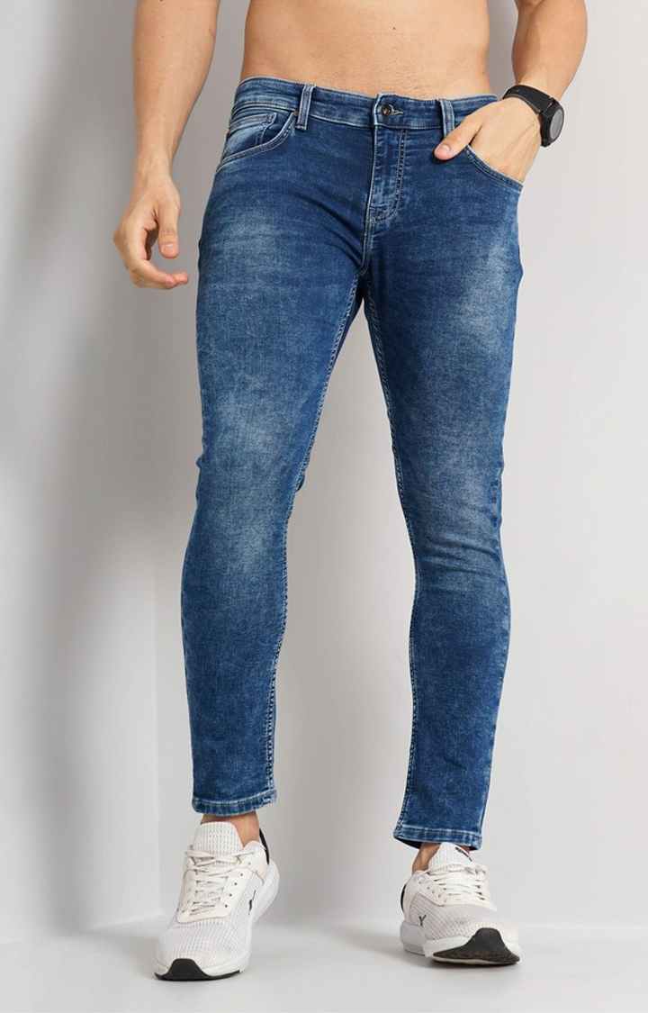 Blue Skinny Ankle Length Jeans