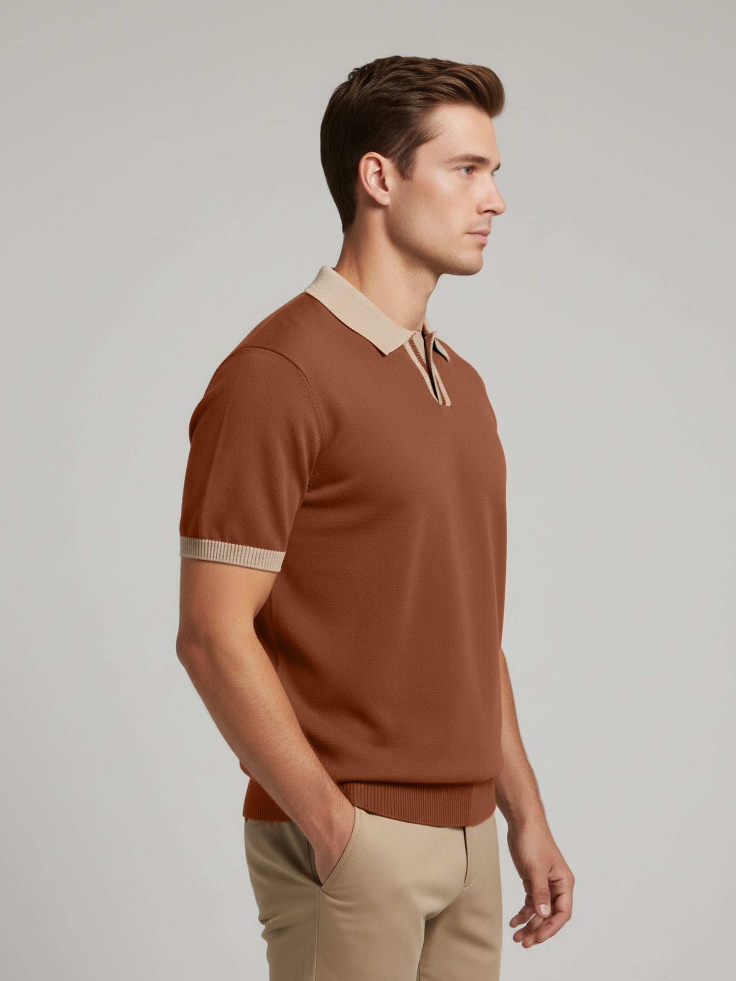 Celio* Men Brown Solid Regular Fit Cotton T-Shirts