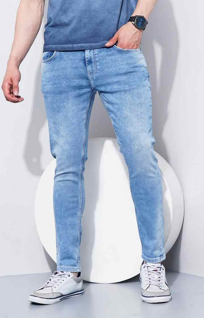 Blue Skinny Ankle Length Jeans