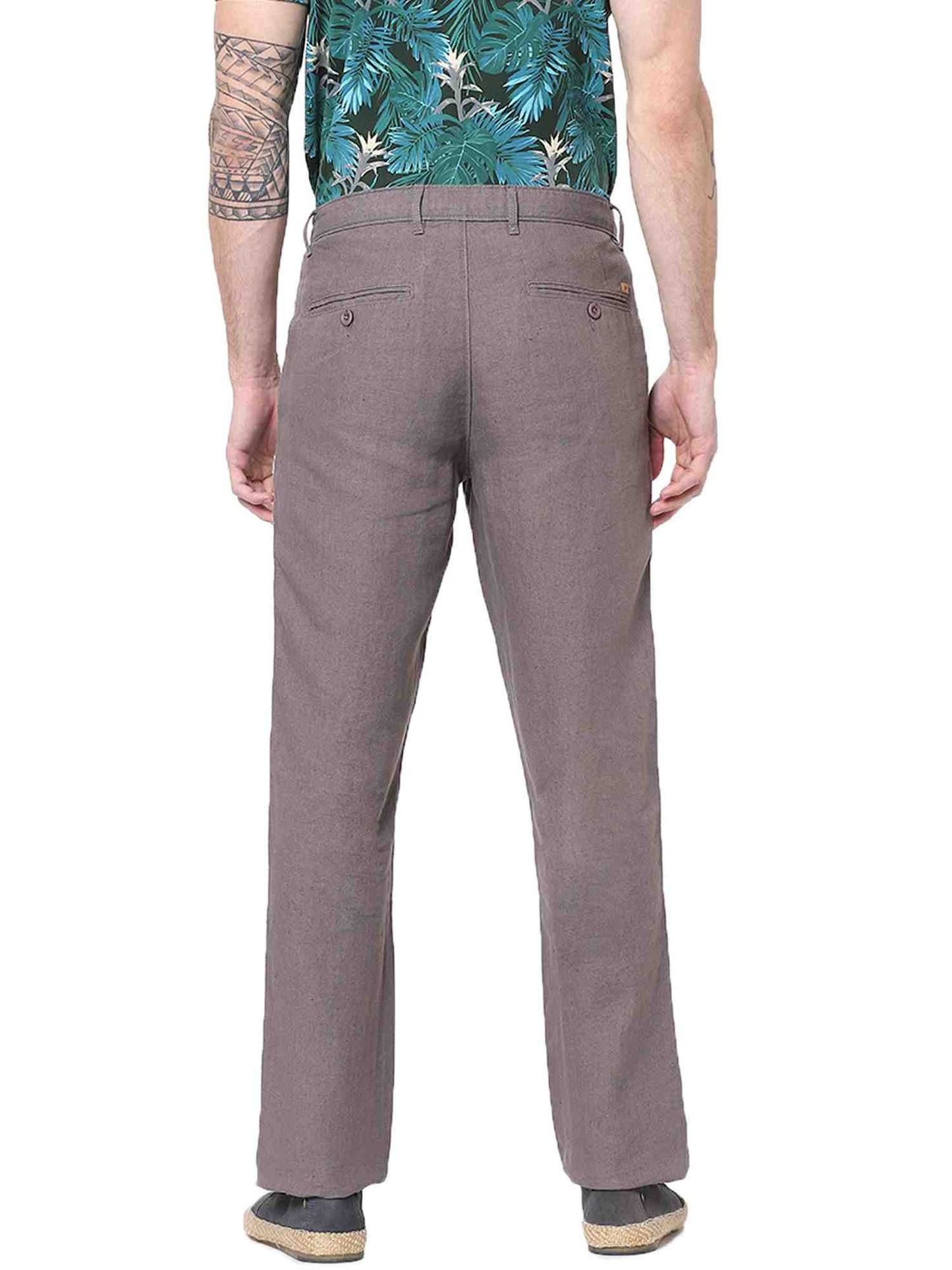 Grey Regular Fit Trousers