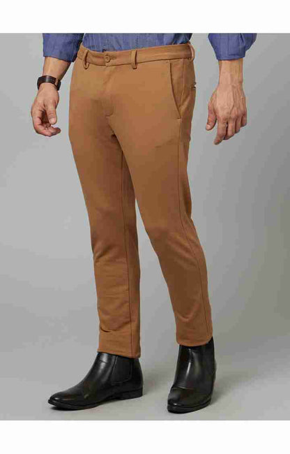 Beige Slim Fit Trousers