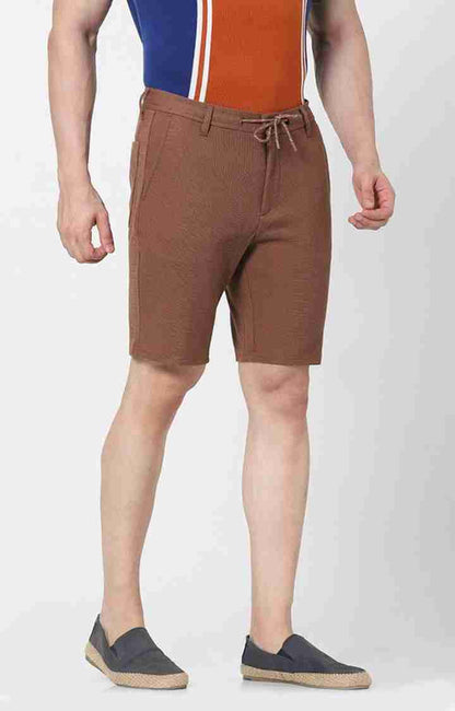 Brown Regular Fit Shorts