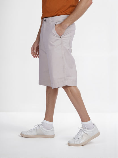 Celio* Cotton Regular Fit Beige Bermuda