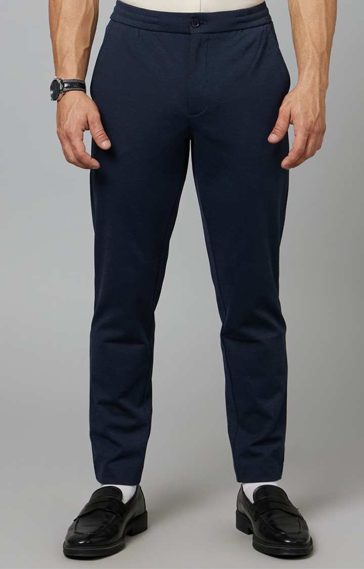 Navy Blue Slim Fit Trousers