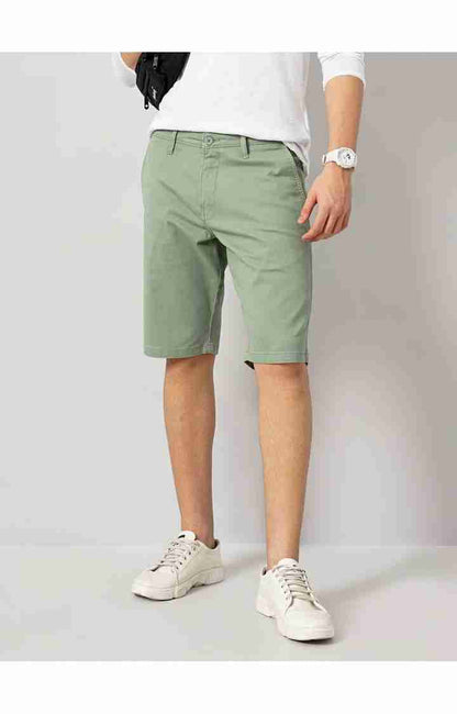 Green Regular Fit Shorts