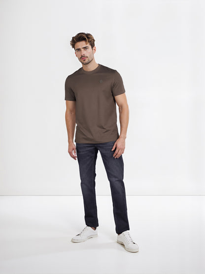 Celio* Printed Regular Fit Knit Olive T-Shirt