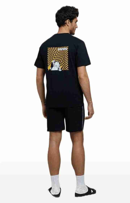 Garfield - Black Printed Cotton Shorts