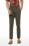 Celio* Workwear Cotton Regular Fit Olive Trouser