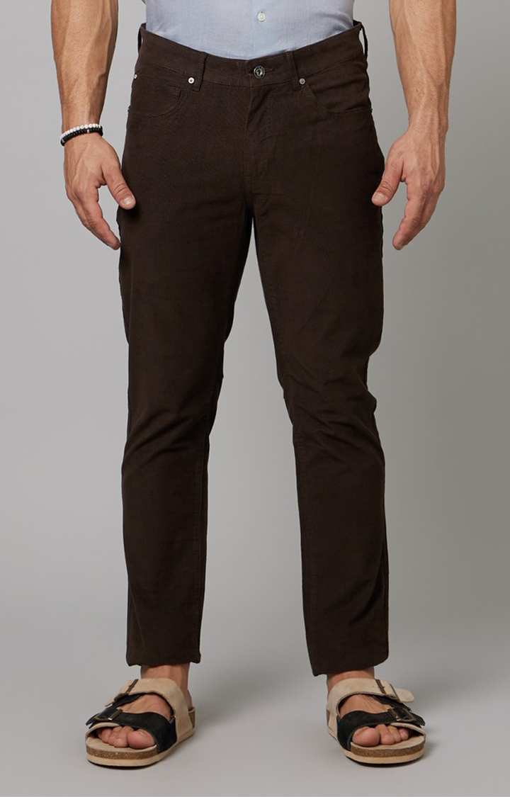 Brown Regular Fit Trousers