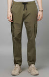 Celio* Cotton Regular Fit Dark Olive Trouser
