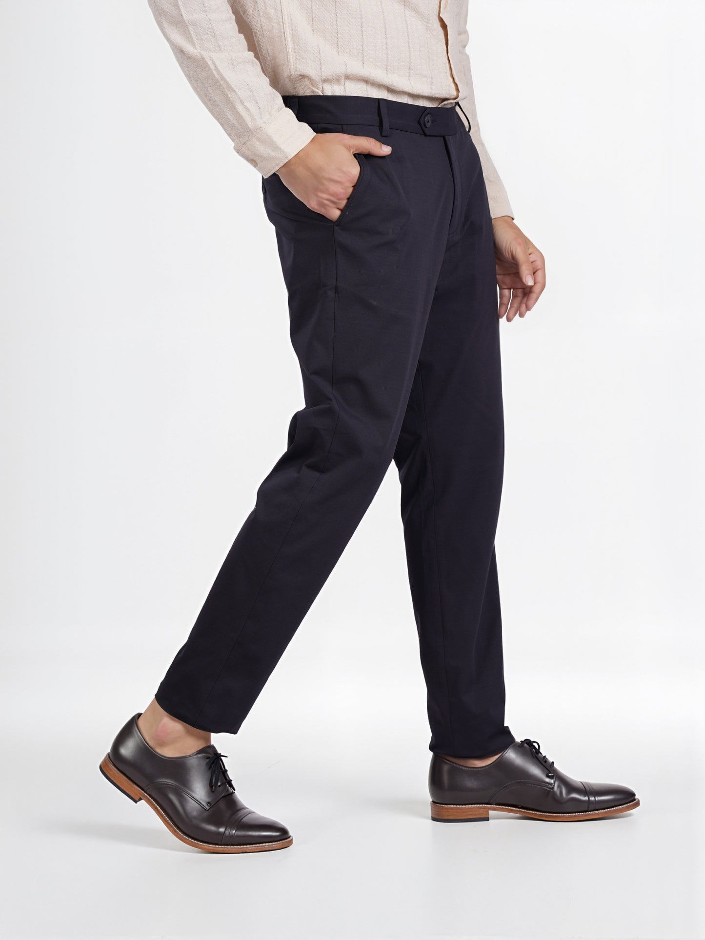 Celio* Men Grey Solid Slim Fit Cotton Knit Trouser