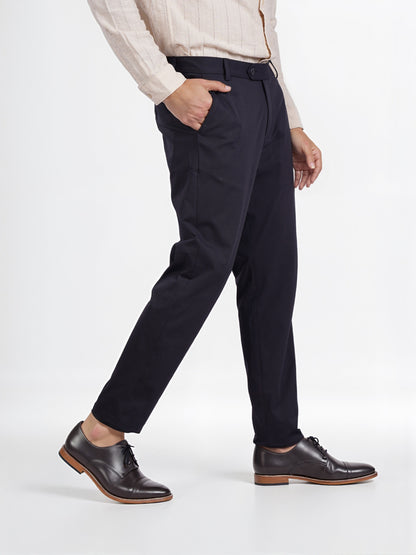 Celio* Men Grey Solid Slim Fit Cotton Knit Trouser