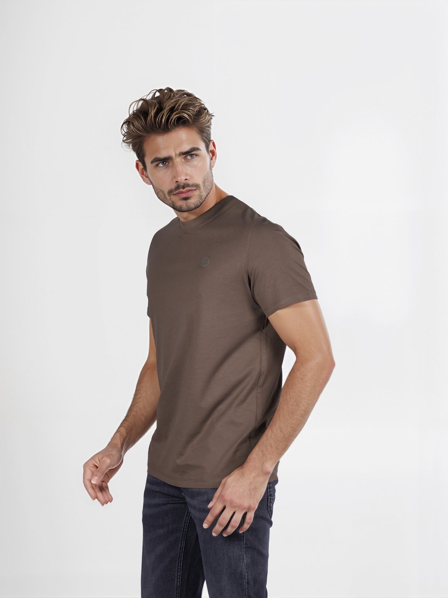Celio* Printed Regular Fit Knit Olive T-Shirt