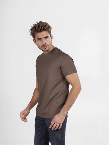 Celio* Printed Regular Fit Knit Olive T-Shirt