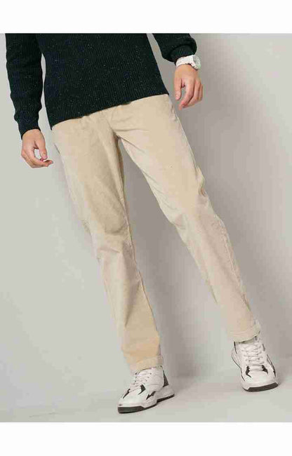 Beige Regular Fit Trousers