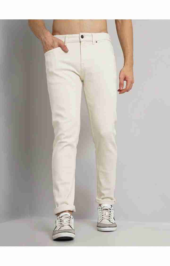 Cream Skinny Fit Jeans