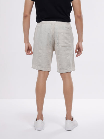 Celio* Men Beige Solid Bermuda Fit Cotton Shorts