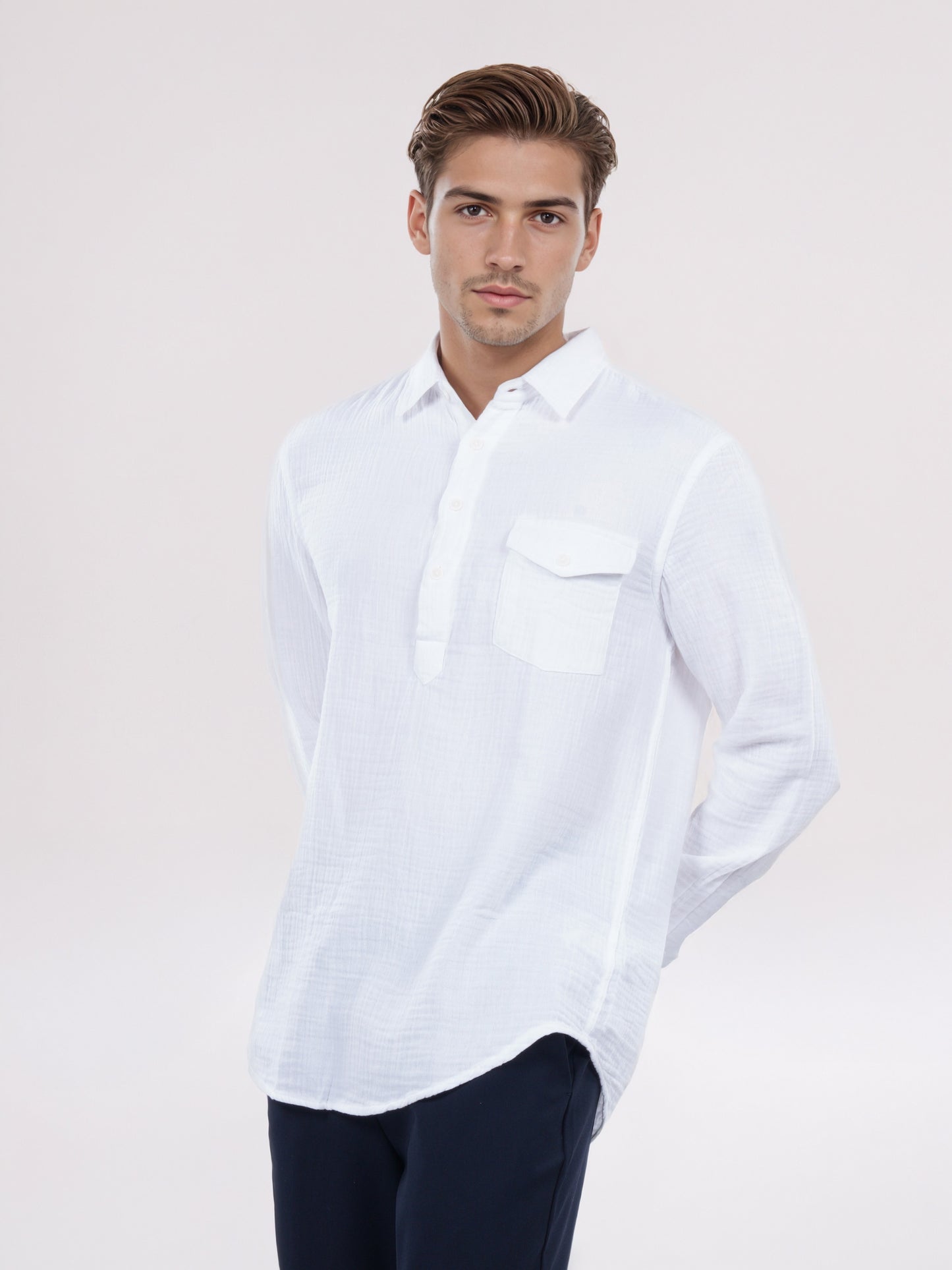 Celio* Men White Solid Regular Fit Cotton Shirt