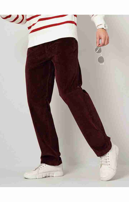 Maroon Regular Fit Trousers