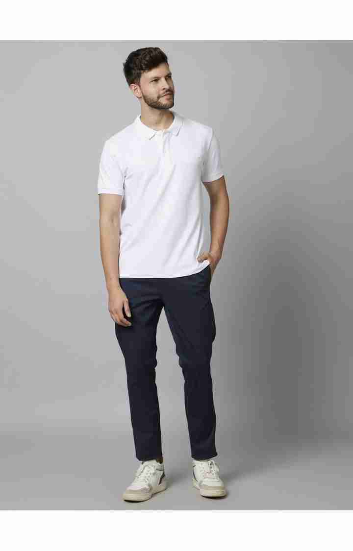 Navy Blue Slim Fit Trousers