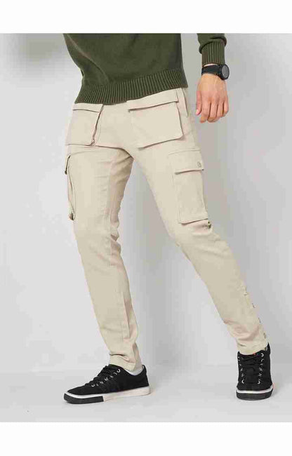 Beige Regular Fit Trousers