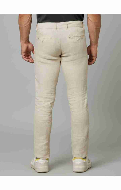 Beige Slim Fit Trousers