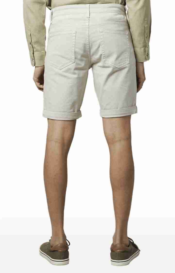 Beige Regular Fit Shorts