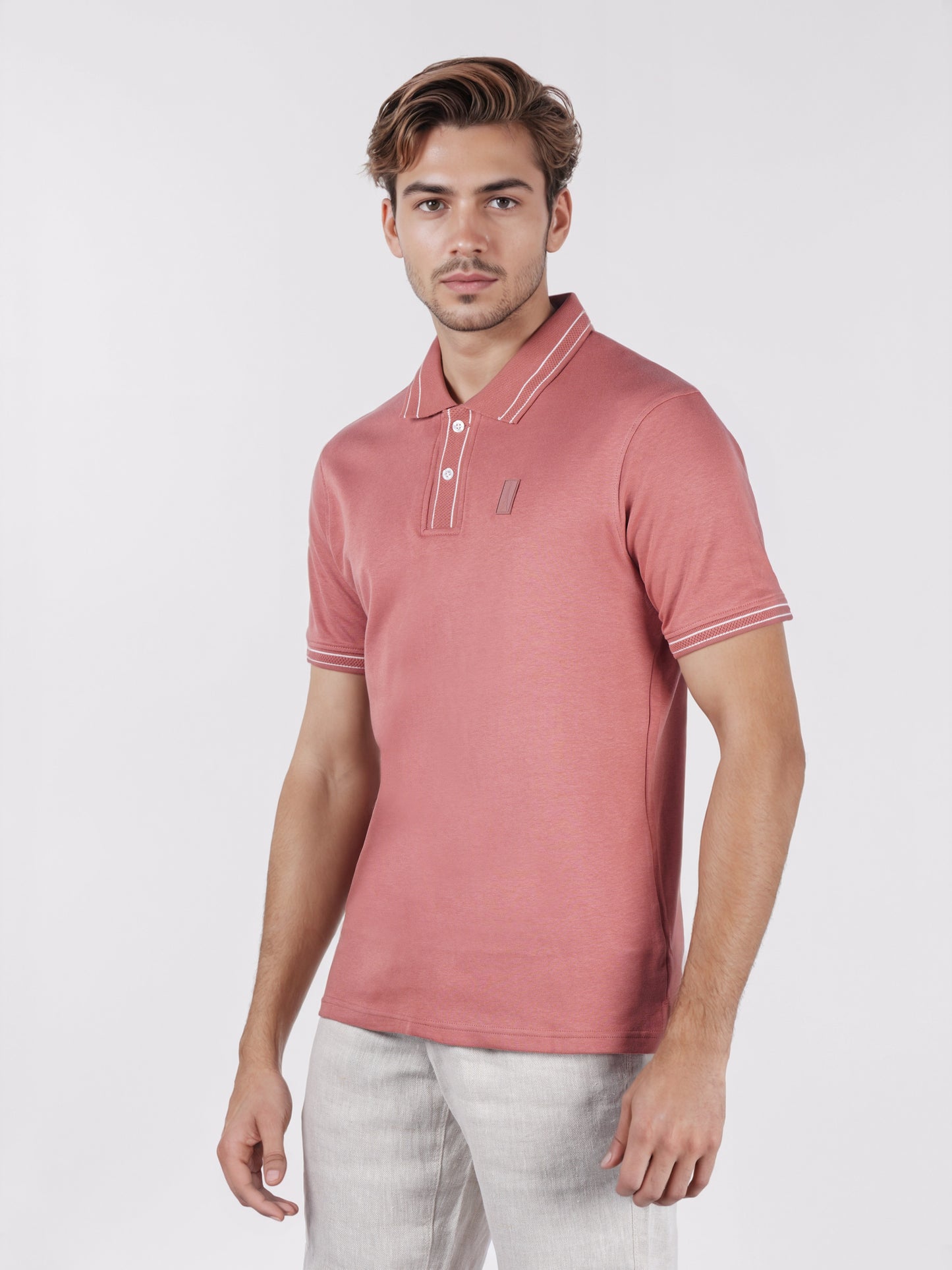 Celio* Men Pink Solid Regular Fit Cotton T-Shirts