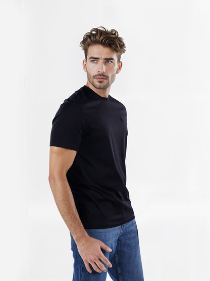 Celio* Chamonix Regular Fit Cotton Black T-Shirt
