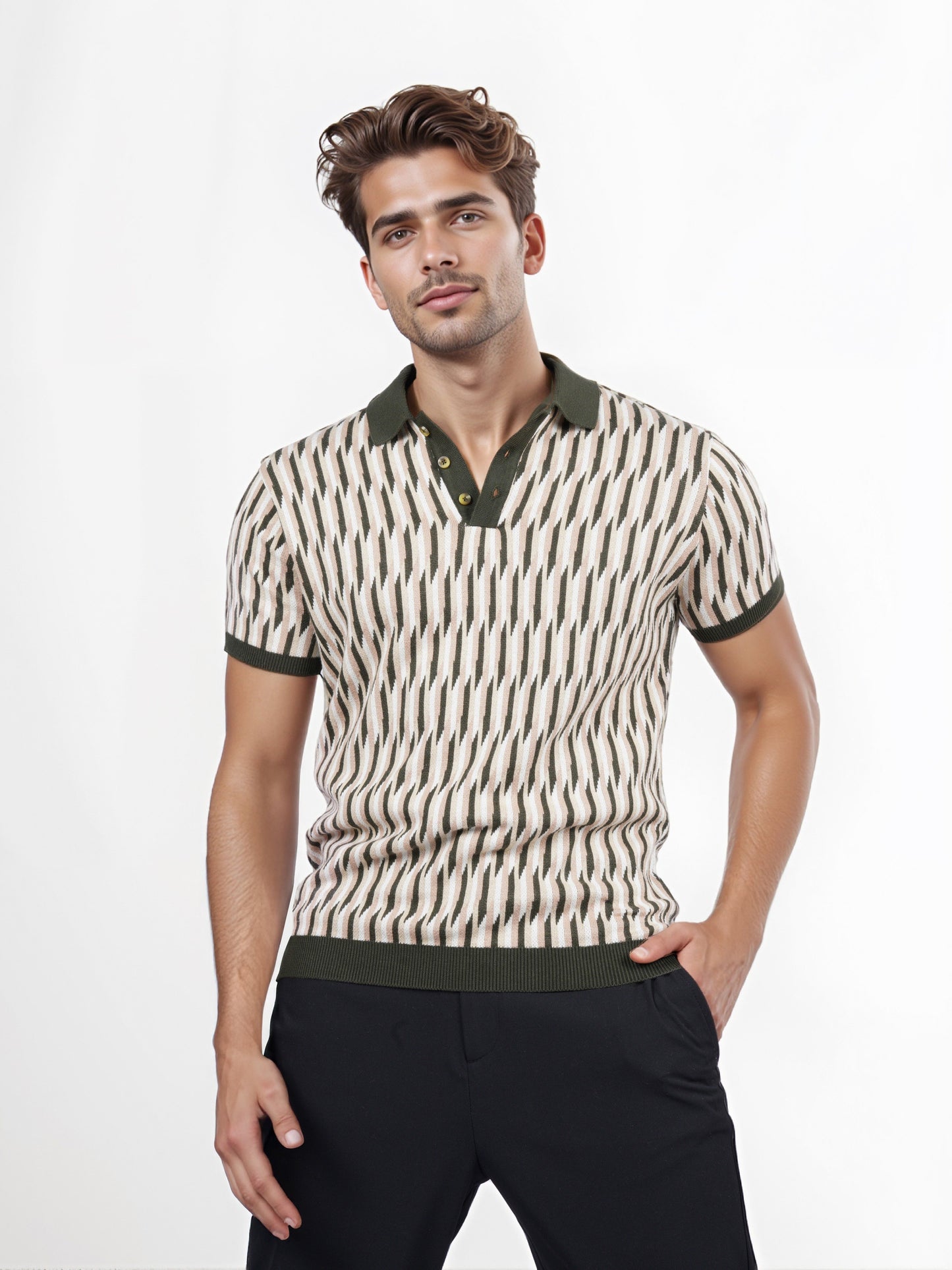 Celio* Men Olive Printed Regular Fit Cotton T-shirt