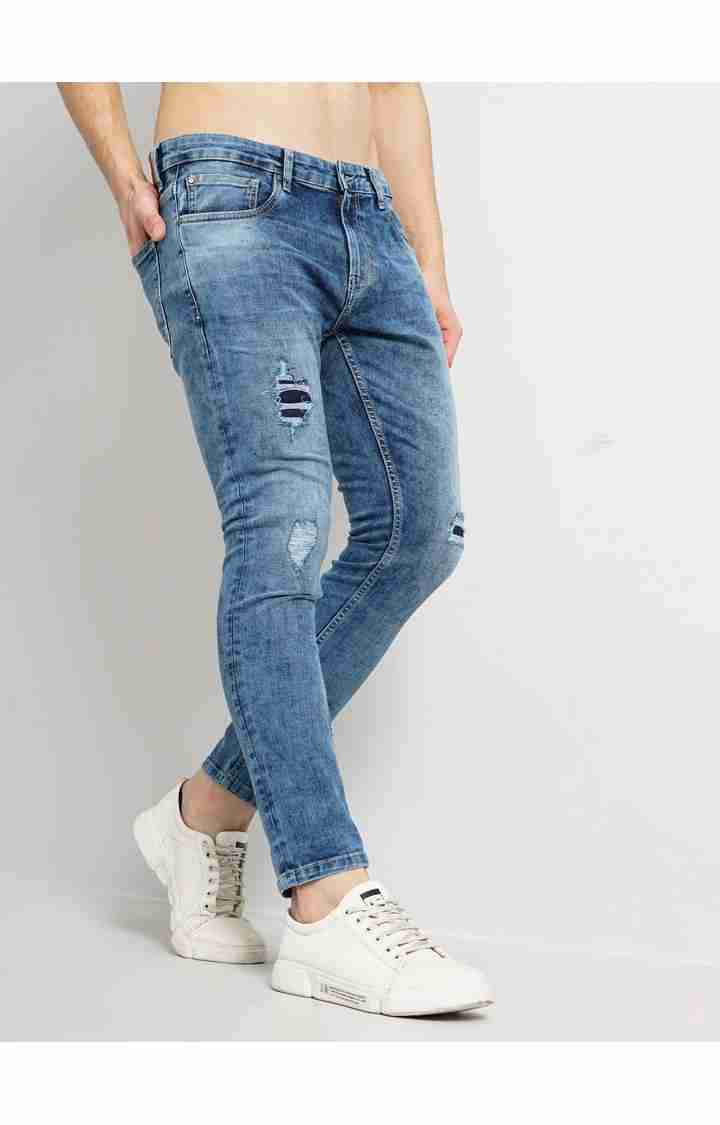 Blue Skinny Ankle Length Jeans